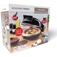 GOURMETmaxx Elektrischer Pizza-Ofen | 1800 W, bis zu 420°C | Mit Pizzastein, Temperatureinstellung & Timer-Funktion | ⌀ 30 cm | Schwarz