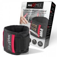 MAXXMEE Magnetarmband f&uuml;r Heimwerker, schwarz/rot...