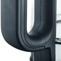 CUISINE EDITION Wasserkocher aus Glas | 1,7 Liter | Moderner Wasserkocher mit Edelstahlelementen | Sockel mit LED-Beleuchtung