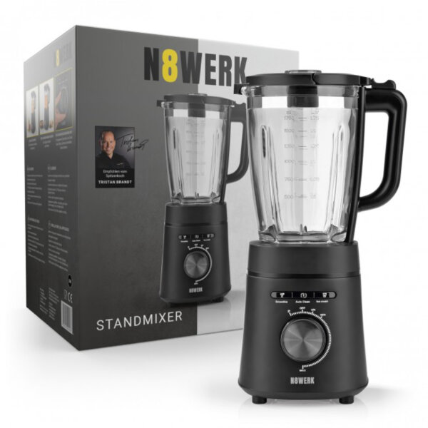 N8WERK Standmixer | Blender mit 1.200 Watt Leistung inkl. 1,75 L Beh&auml;lter f&uuml;r Gem&uuml;se, Fr&uuml;chte, Crushed Ice