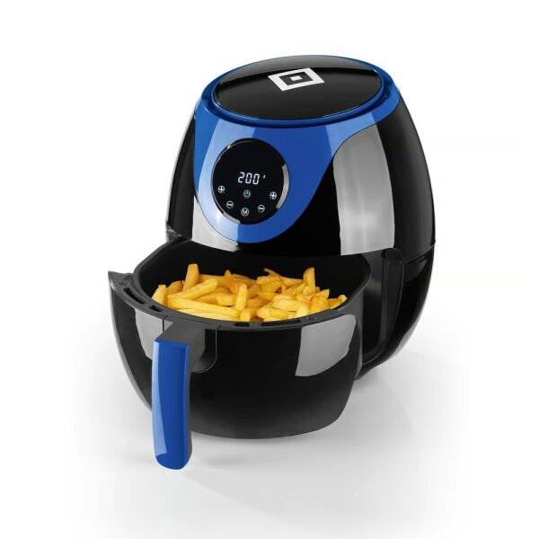 [8988] HSV Hei&szlig;luft-Fritteuse 3l 1300W, schwarz/blau A-Ware