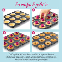 CUCAP Silikonausstecher | Backf&ouml;rmchen | Perfekte Aussparungen f&uuml;r professionelle Muffins und Cupcakes | 6er-Set