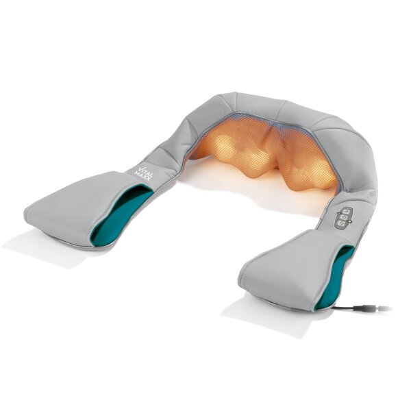VITALmaxx Shiatsu-Massageger&auml;t Nacken & Schulter 3-tlg. 6V grau/t&uuml;rkis