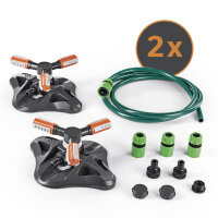 EASYmaxx Gartensprinkler rotierend 2er-Set schwarz/orange