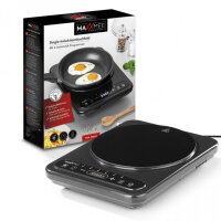 MAXXMEE Kochplatte Induktion | Intuitive Sensor-Touch-Bedienung | 8 einstellbare Leistungsstufen, 6 Automatik-Programme | Schwarz