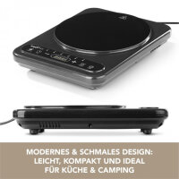 MAXXMEE Kochplatte Induktion | Intuitive Sensor-Touch-Bedienung | 8 einstellbare Leistungsstufen, 6 Automatik-Programme | Schwarz