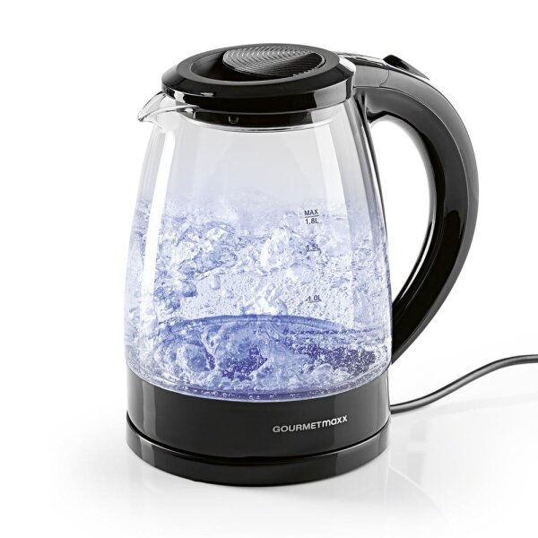 GOURMETmaxx Glas-Wasserkocher 1,8l 1800W schwarz