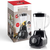 GOURMETmaxx Standmixer | Mit 4 Edelstahlklingen, 2 Geschwindigkeiten | 350 W | 22.000 U/min | Schwarz