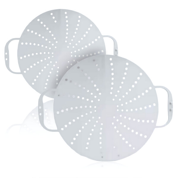 CUCINELLA Spritzschutz Set | Faltbares 2er-Set aus Silikon | Spritzschutz und Luftzirkulation | &Oslash; 32 cm, Seitengriffe | Grau