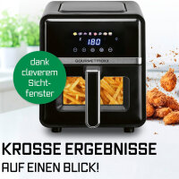 GOURMETmaxx Heißluftfritteuse | 5 Liter Airfryer | 1500 W | Fritteuse mit 6 Funktionen, 8 Programmen | Farbdisplay inkl. Touch-Funktion | Schwarz