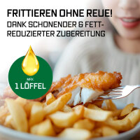 GOURMETmaxx Heißluftfritteuse | 5 Liter Airfryer | 1500 W | Fritteuse mit 6 Funktionen, 8 Programmen | Farbdisplay inkl. Touch-Funktion | Schwarz