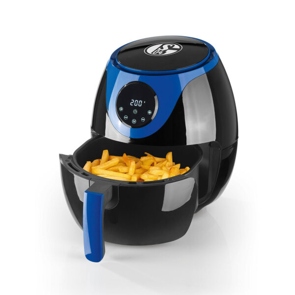 S04 Hei&szlig;luft-Fritteuse | 3 Liter | Timer-Funktion und automatische Abschaltung | Touch-Display | 6 Programme | Schwarz/Blau