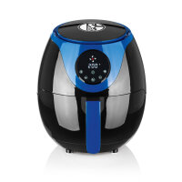 S04 Hei&szlig;luft-Fritteuse | 3 Liter | Timer-Funktion und automatische Abschaltung | Touch-Display | 6 Programme | Schwarz/Blau