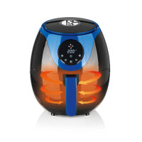 S04 Hei&szlig;luft-Fritteuse | 3 Liter | Timer-Funktion und automatische Abschaltung | Touch-Display | 6 Programme | Schwarz/Blau