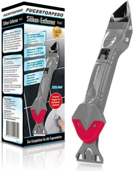 FUGENTORPEDO Silikonentferner 5in1 20cm, grau/rot A-Ware