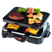 CUISINE EDITION Raclette-Grill | Für 4 Personen | Mit Antihaftbeschichtung und Cool-Touch-Griffen | Schwarz