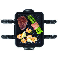 CUISINE EDITION Raclette-Grill | Für 4 Personen | Mit Antihaftbeschichtung und Cool-Touch-Griffen | Schwarz