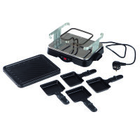 CUISINE EDITION Raclette-Grill | Für 4 Personen | Mit Antihaftbeschichtung und Cool-Touch-Griffen | Schwarz