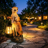 EASYmaxx Solar-LED Erdm&auml;nnchen-Familie | Handbemalt & kabellos | Automatischer Tageslichtsensor | 8 Std. Leuchtdauer