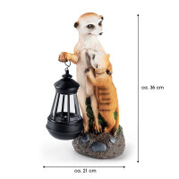 EASYmaxx Solar-LED Erdm&auml;nnchen-Familie | Handbemalt & kabellos | Automatischer Tageslichtsensor | 8 Std. Leuchtdauer