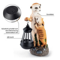 EASYmaxx Solar-LED Erdm&auml;nnchen-Familie | Handbemalt & kabellos | Automatischer Tageslichtsensor | 8 Std. Leuchtdauer