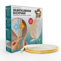 EASYmaxx Dichtungsband 9x6mm selbstklebend 16m wei&szlig;