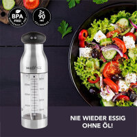 MAXXMEE 2-in-1 Sprühflasche | 2 seperate Füllkammern je bis 90 ml Volumen | BPA-frei | Edelstahl, Glas