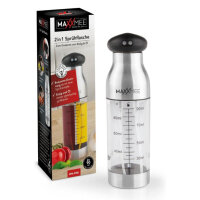 MAXXMEE 2-in-1 Sprühflasche | 2 seperate Füllkammern je bis 90 ml Volumen | BPA-frei | Edelstahl, Glas