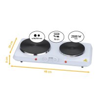 TZS First Austria Kochplatte, elektrisches Kochfeld aus Gusseisen, Herdplatten f&uuml;r Zuhause, Thermostat mit 5 Temperaturstufen