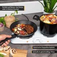 TZS First Austria Kochplatte, elektrisches Kochfeld aus Gusseisen, Herdplatten f&uuml;r Zuhause, Thermostat mit 5 Temperaturstufen