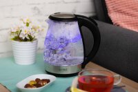 TZS First Austria Glas Wasserkocher 1,7 L, mit Kalkfilter, 2200 Watt, LED Innenbeleuchtung, kabellos, Trockenkochschutz, 360&deg; Grad Anschluss-Sockel