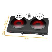 TZS First Austria Doppelkochplatte Infrarot mit Kochfeld,...