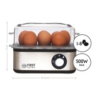 TZS First Austria Elektrischer Eierkocher 210W, 3 Eier, mit Messbecher und Pique-oeufs, f&uuml;r hartgekochte, weichgekochte, Eier