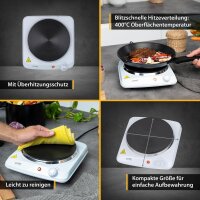 TZS First Austria Kochplatte einzeln | Gusseisen | Wei&szlig;