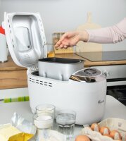 TZS First Austria Brotbackautomat, 1250g, 12 Automatik-Programme, 2 Knethaken, Teig-, Marmelade- und Glutenfrei-Programm, Br&auml;unungsgrad, Startverz&ouml;gerung