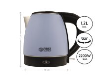 TZS First Austria Edelstahl Wasserkocher, 1,2 L, 2200 W,...