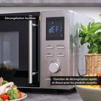 TZS First Austria Digitale Mikrowelle mit Grill, 700W, 800W Grill, 20L Kapazit&auml;t, LED-Display, Auftaufunktion, 8 Automatikprogramme, Drehteller, Zeitschaltuhr, Kindersicherung