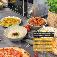TZS First Austria Digitale Mikrowelle mit Grill, 700W, 800W Grill, 20L Kapazit&auml;t, LED-Display, Auftaufunktion, 8 Automatikprogramme, Drehteller, Zeitschaltuhr, Kindersicherung