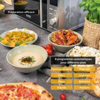 TZS First Austria Digitale Mikrowelle mit Grill, 700W, 800W Grill, 20L Kapazit&auml;t, LED-Display, Auftaufunktion, 8 Automatikprogramme, Drehteller, Zeitschaltuhr, Kindersicherung