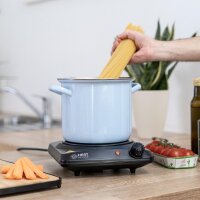 TZS First Austria Infrarot Kochplatte einzeln, elektrisch, Glaskeramik Kochplatte mit Infrarot-W&auml;rme, 1200W, stufenloser  Temperaturregelung, mobile Kochplatte, 17,5 cm, schwarz