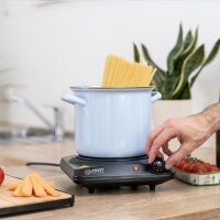 TZS First Austria Infrarot Kochplatte einzeln, elektrisch, Glaskeramik Kochplatte mit Infrarot-W&auml;rme, 1200W, stufenloser  Temperaturregelung, mobile Kochplatte, 17,5 cm, schwarz