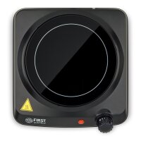 TZS First Austria Infrarot Kochplatte einzeln, elektrisch, Glaskeramik Kochplatte mit Infrarot-W&auml;rme, 1200W, stufenloser  Temperaturregelung, mobile Kochplatte, 17,5 cm, schwarz