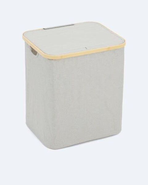 [452865001] CLV Wäschetruhe Bambus, hellgrau A-Ware