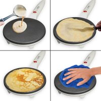 TZS First Austria Cr&ecirc;pe-Maker, elektrischer K&uuml;chenhelfer, Haushaltsger&auml;t f&uuml;r Pfannkuchen, f&uuml;r den Tischgebrauch geeignet, mit Antihaftbeschichtung, in Wei&szlig;/Schwarz, 650 W
