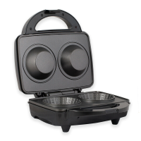 TZS First Austria Waffeleisen, Waffelk&ouml;rbchen Waffelh&ouml;rnchen 600 W antihaftbeschichtet, Edelstahl, &Atilde;&oelig;berlaufschutz, schwarz