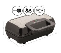 TZS First Austria Waffeleisen 700 W 2 F&auml;cher, antihaftbeschichtete Platte mit Kochanzeige, 350 W pro 11 x 11 cm Belgische Waffel, Mini-Waffeleisen
