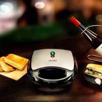 TZS First Austria Sandwichmaker, 700 Watt, 3-in-1-Funktion: f&uuml;r Sandwiches, Grillgut und Waffeln, antihaftbeschichtete Platten, dezentes Edelstahl-Design