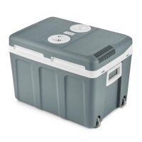 TZS First Austria K&uuml;hlbox 40 Liter, mit Rollen, Trolly, W&Auml;RMT + K&Uuml;HLT, Thermo-Elektrische K&uuml;hlbox 12 Volt und 230 Volt, tragbarer Mini-K&uuml;hlschrank | f&uuml;r Auto und Camping
