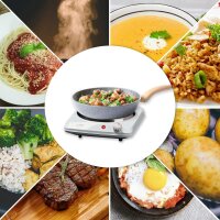 TZS First Austria Kochplatte, elektrisches Kochfeld aus Gusseisen, Herdplatten f&uuml;r Zuhause, Camping & Reisen, Thermostat mit 5 Temperaturstufen, in Wei&szlig;