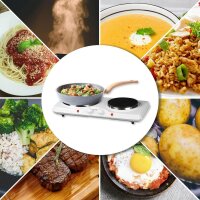 TZS First Austria Kochplatte, elektrisches Kochfeld aus Gusseisen, Herdplatten f&uuml;r Zuhause, Camping & Reisen, Thermostat mit 5 Temperaturstufen, in Wei&szlig;